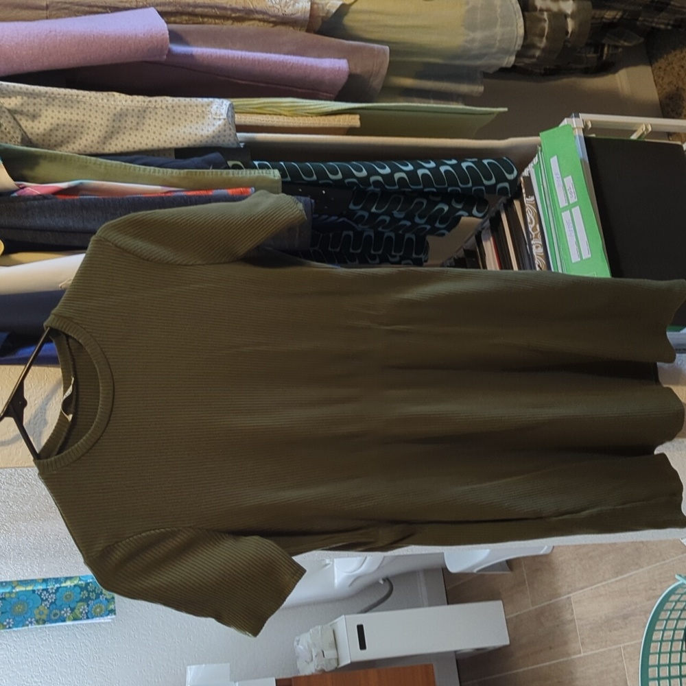 Green shift dress